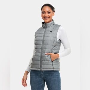 OROWEAR Women’s Gray Women's Puffer Heated Vest, Size Large (no battery)